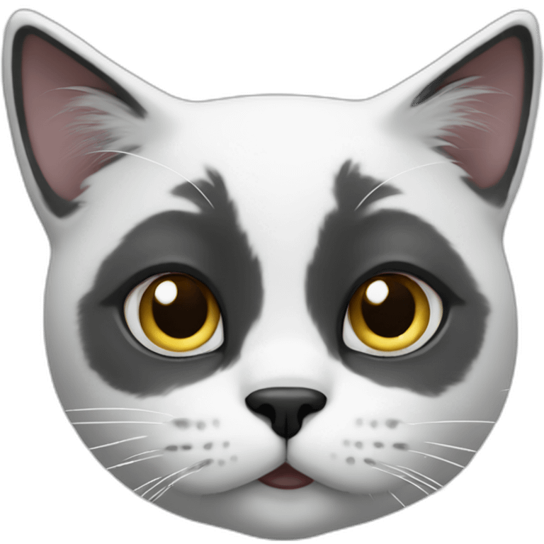 White cat with black nose emoji