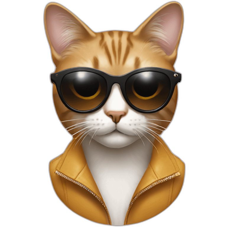 fashion cat with designer sunglasses on emoji