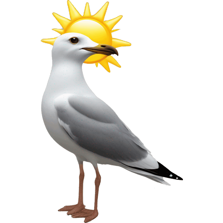 Seagull crown and sun emoji