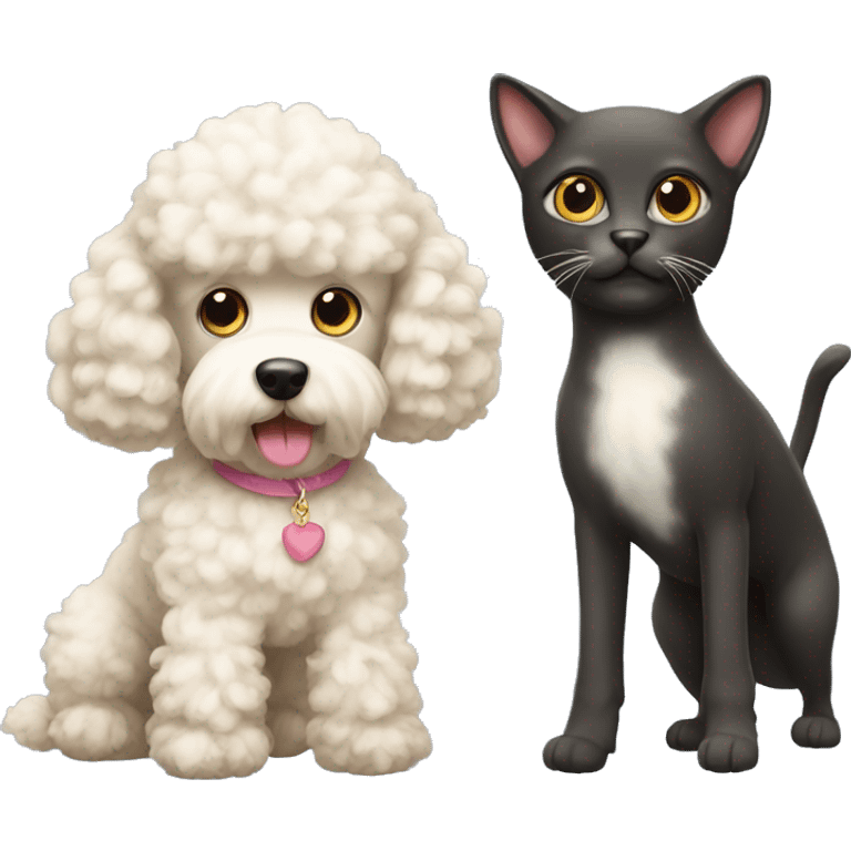 Poodle and cat emoji