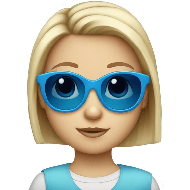 Little white girl with blue sunglasses emoji