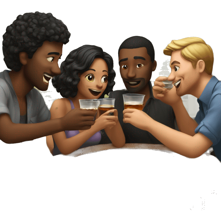 A group of people Drinks a shot and play a Card Game emoji