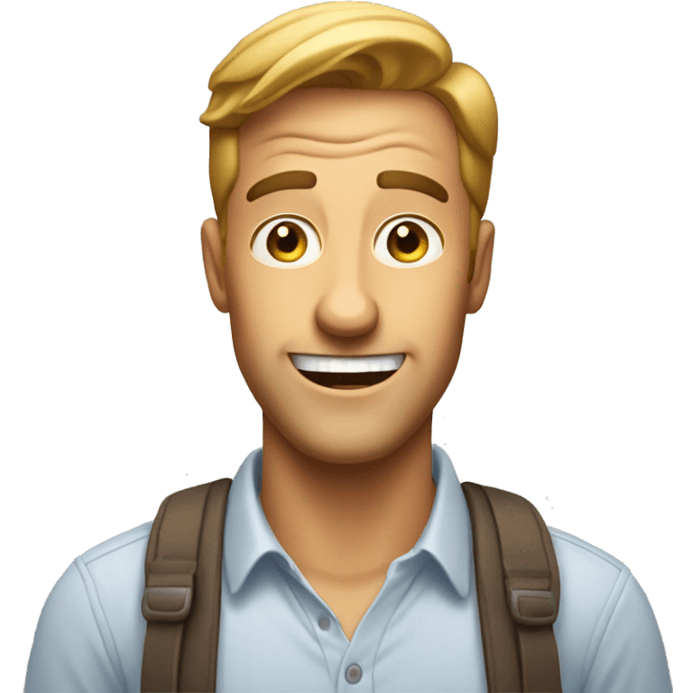 Smiling American Man have a surprised emoji