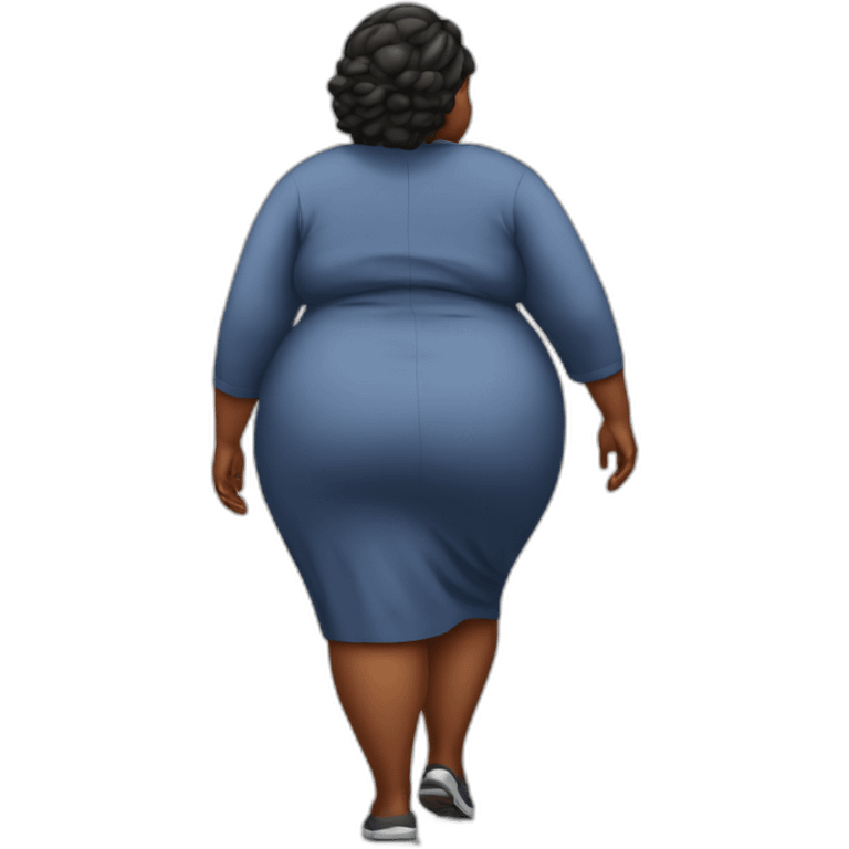 Fat black lady walking away emoji