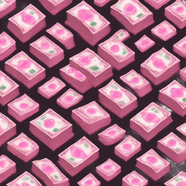 Stack of Money with pink diamonds emoji