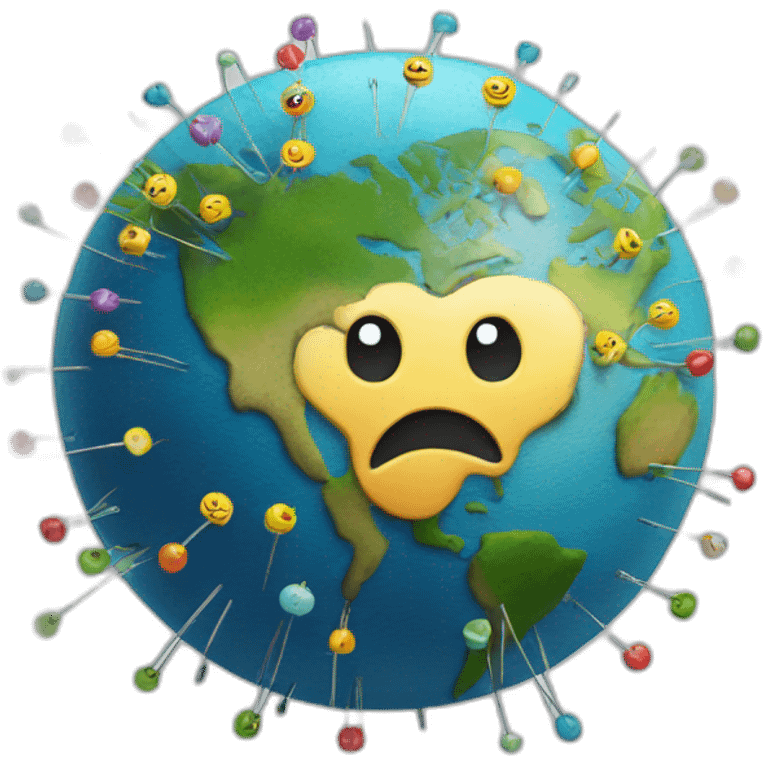 planet earth with pins emoji