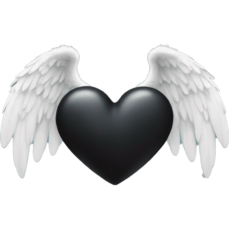 Black heart with angel wings emoji