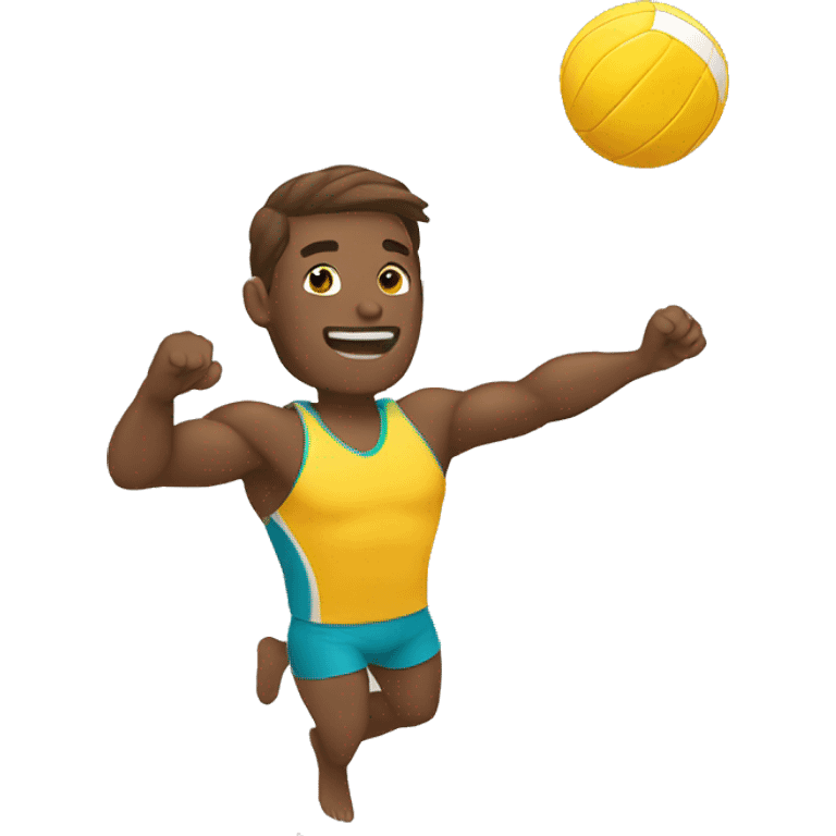 Male Beach volleyball player hitting emoji