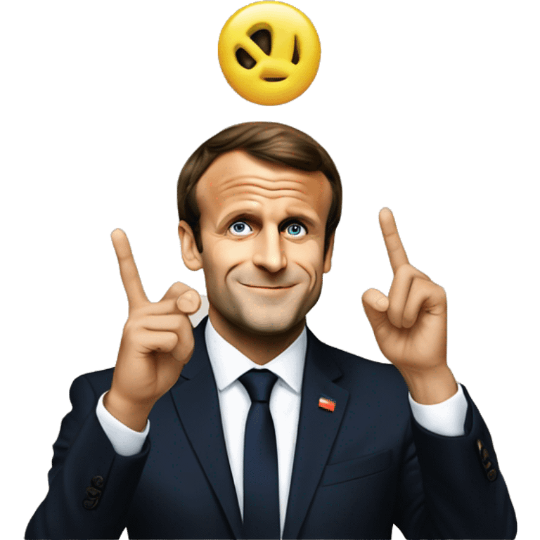 emmanuel macron making a peace sign emoji