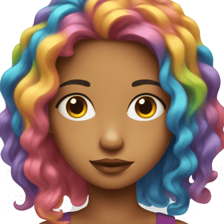 girl with multicolor hair  emoji