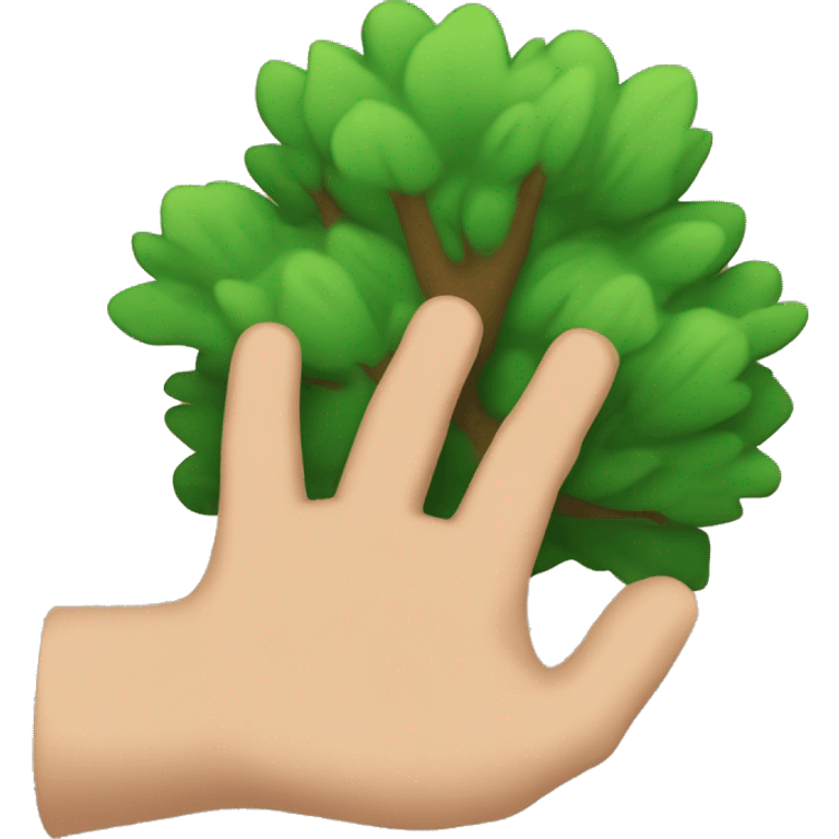 remove the tree behind this hand emoji