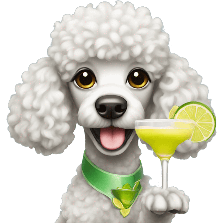 Poodle drinking margarita emoji