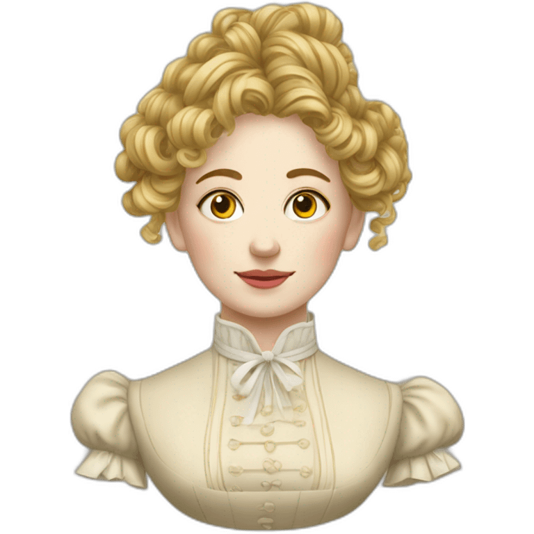 A lady of Victorian era with ramen noodles hair emoji