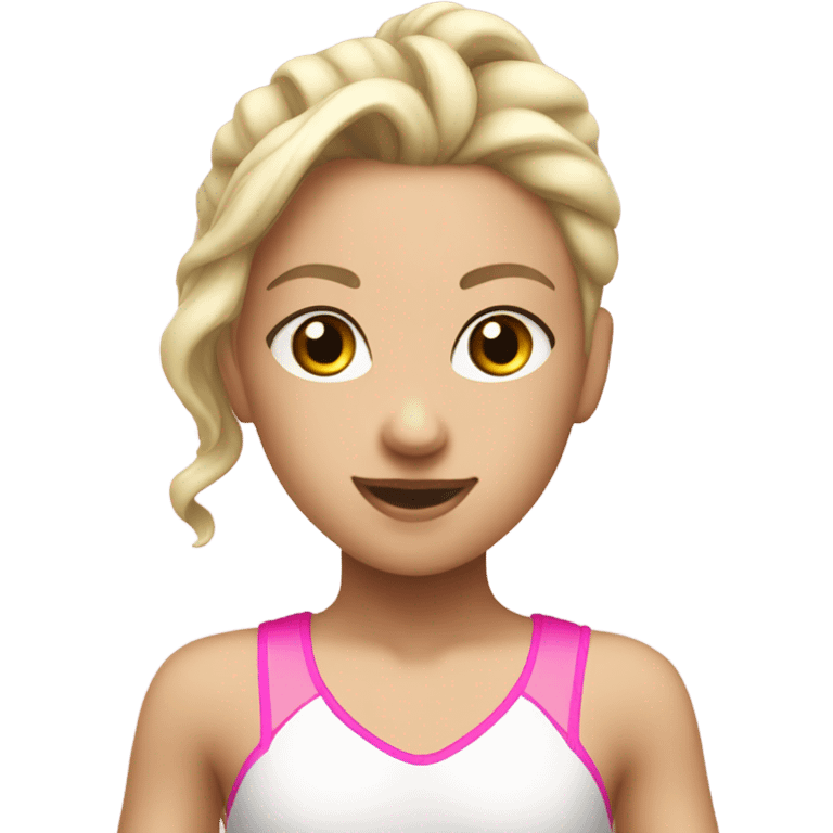 white gymastic girl with pink leotard emoji