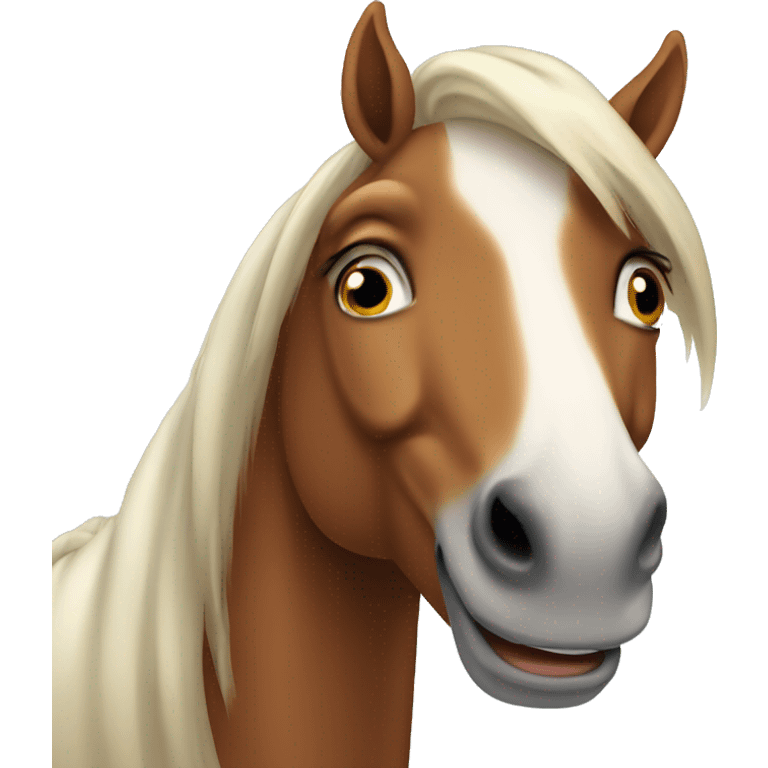 a happy horse face emoji