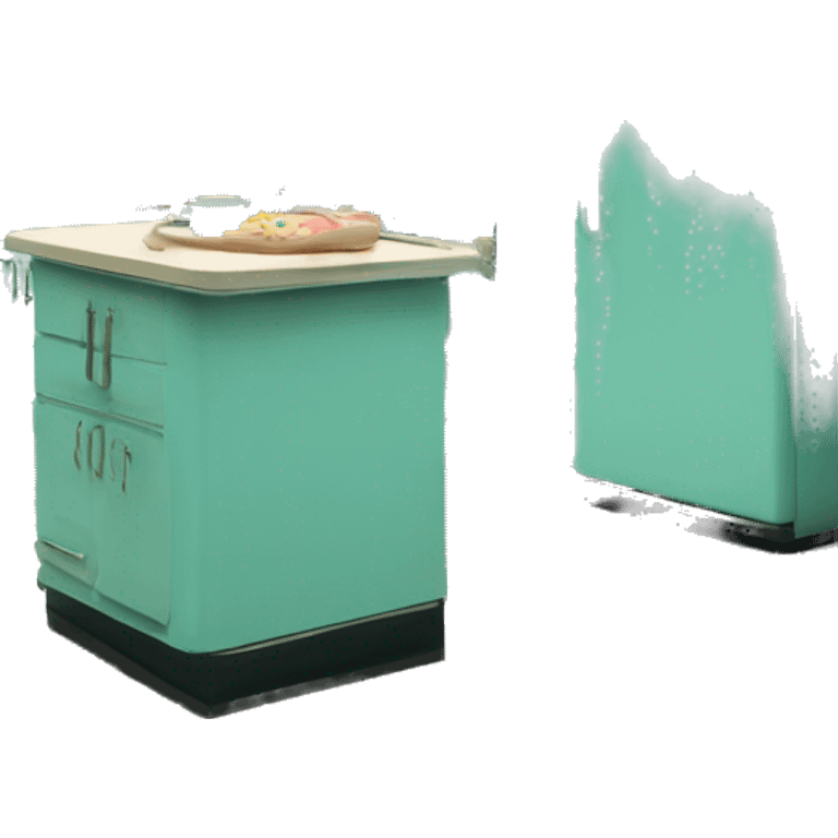 Realistic isolated tiffany blue vintage retro kitchen  emoji