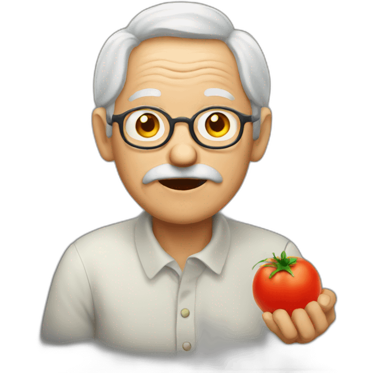 old person eat tomato emoji