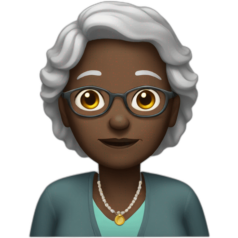 Old lady dark skin emoji