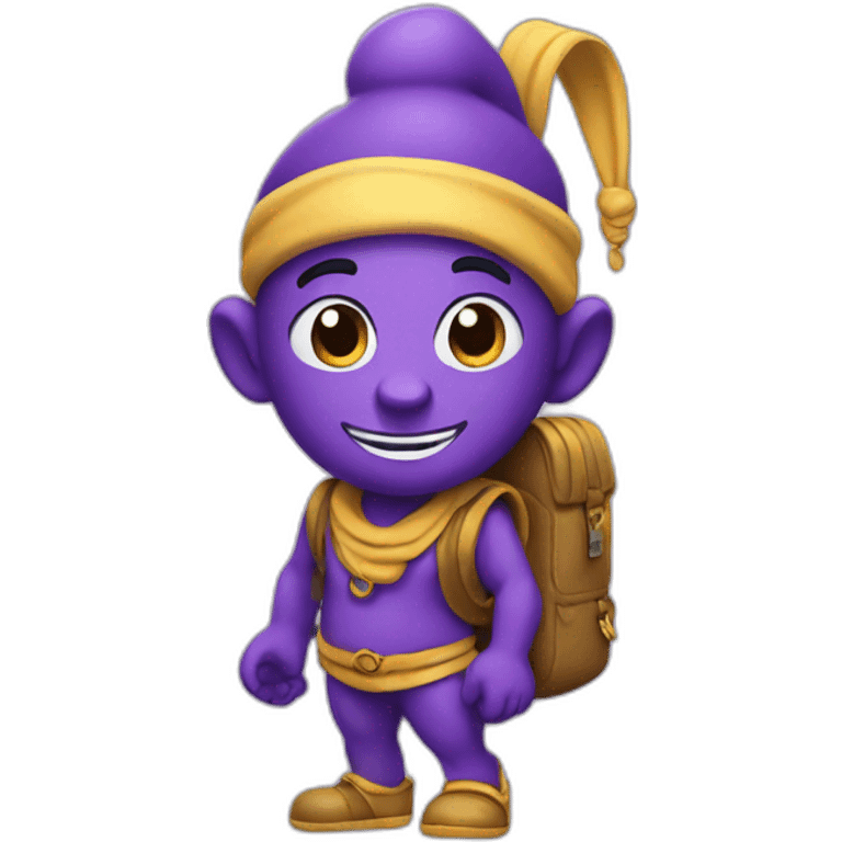 purple genie with a backpack emoji