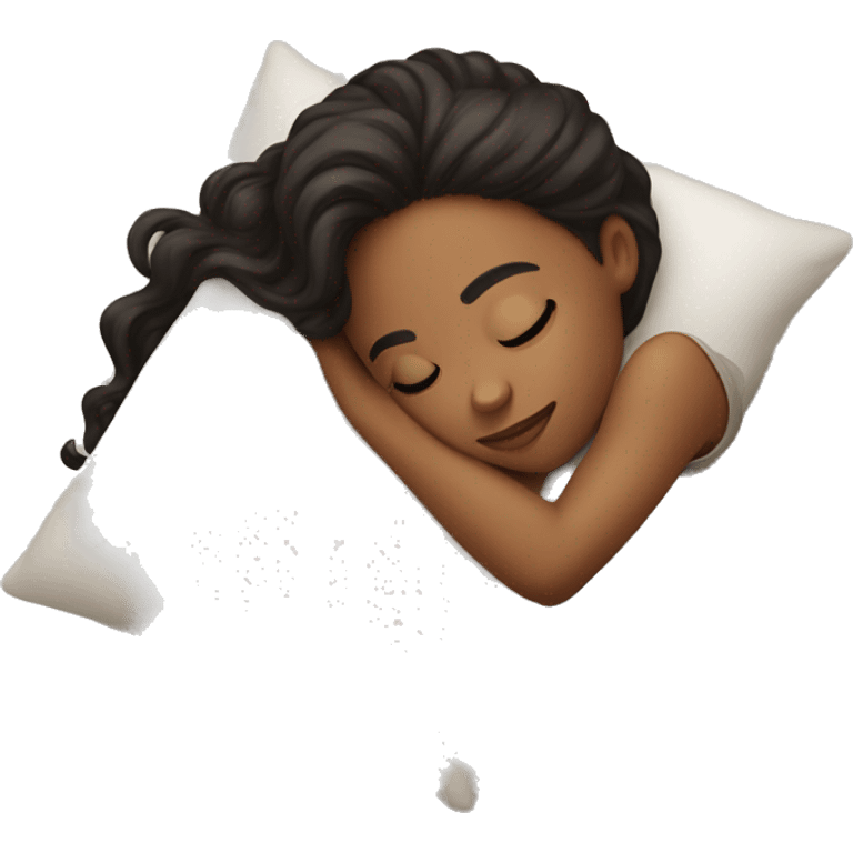 Girl laying down on pillow  emoji