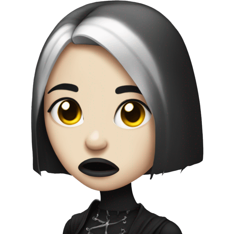 Goth girl with a disgusted face emoji