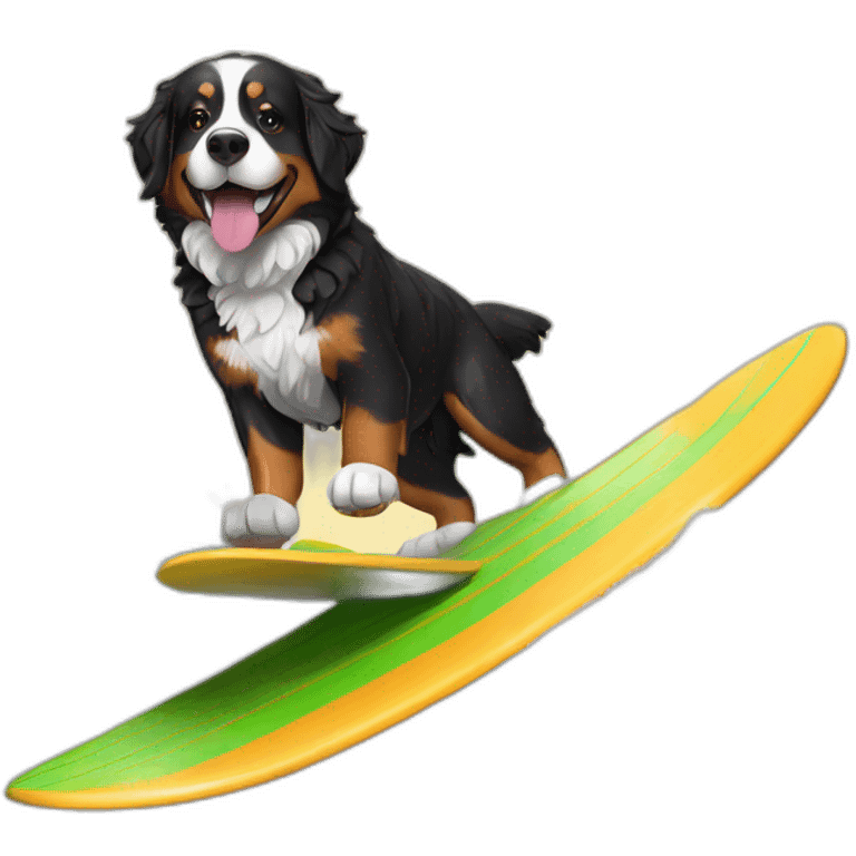 bernese mountain dog surfing emoji