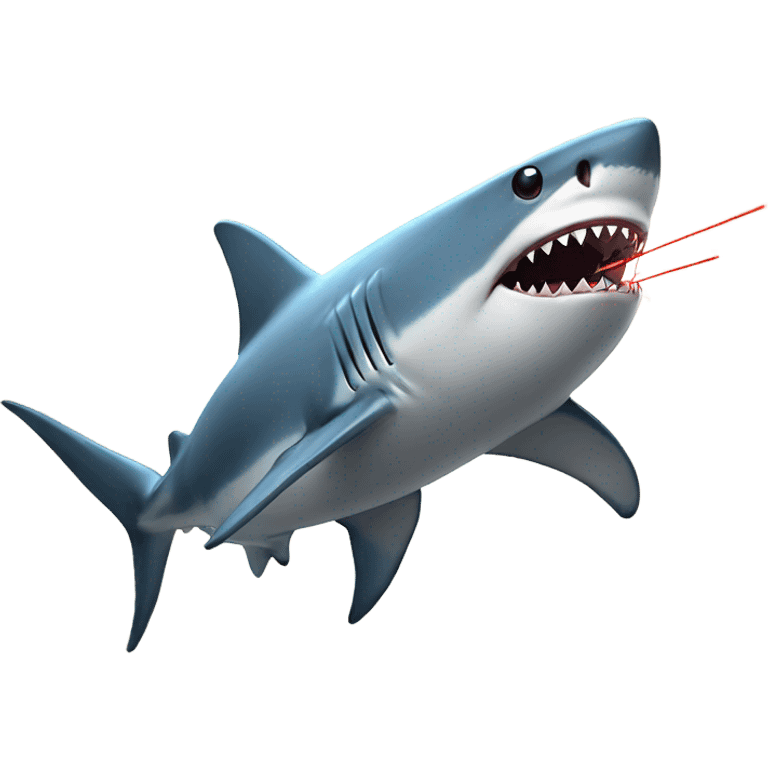 Shark with laser beams shooting out of its eyes emoji