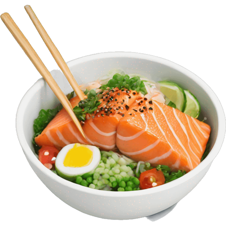 Salmon poke bowl emoji