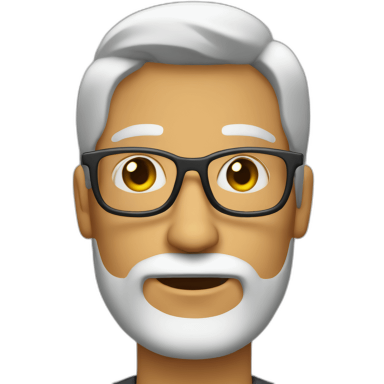 Hombre sin pelo con gafas y barba emoji