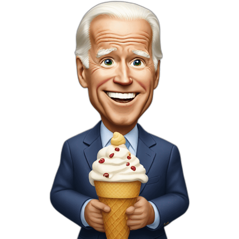 Joe Biden with ice cream  emoji