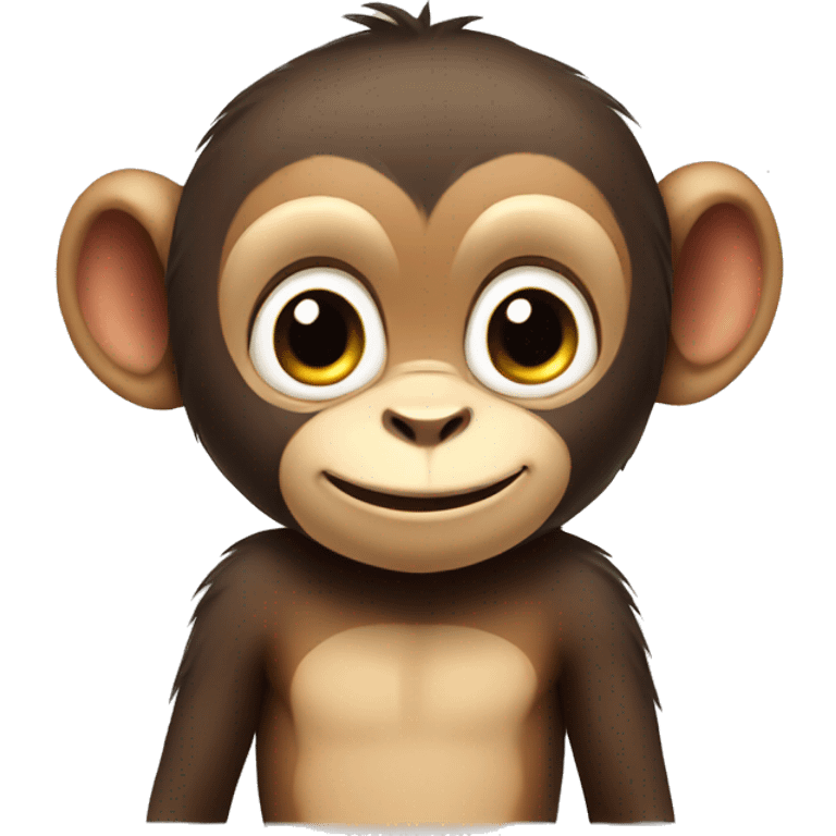 A cute monkey happy emoji