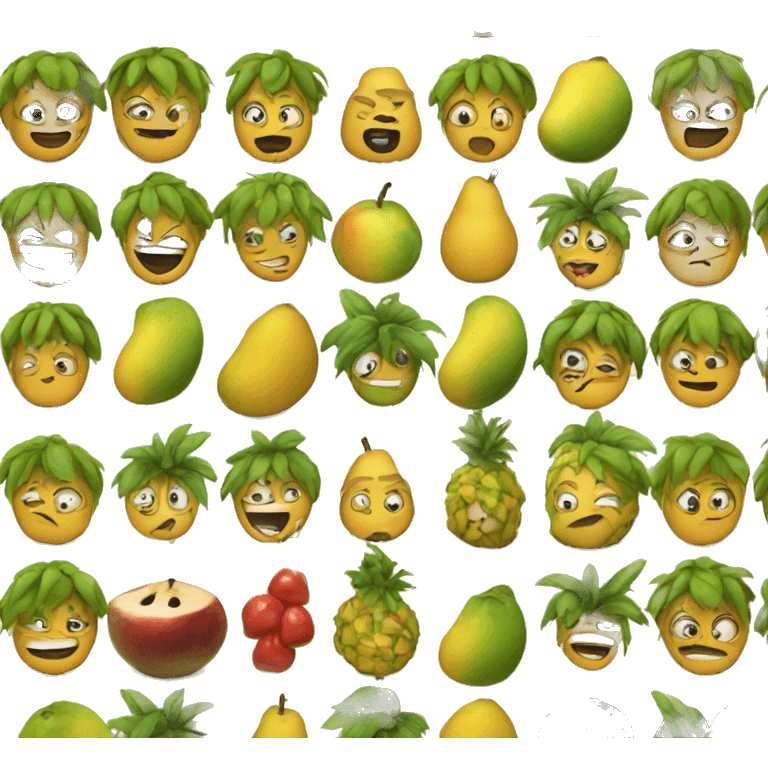 fruits with a man face emoji