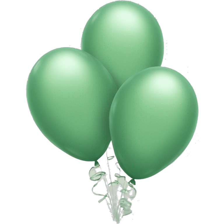 Aesthetic sage green 3 balloons emoji