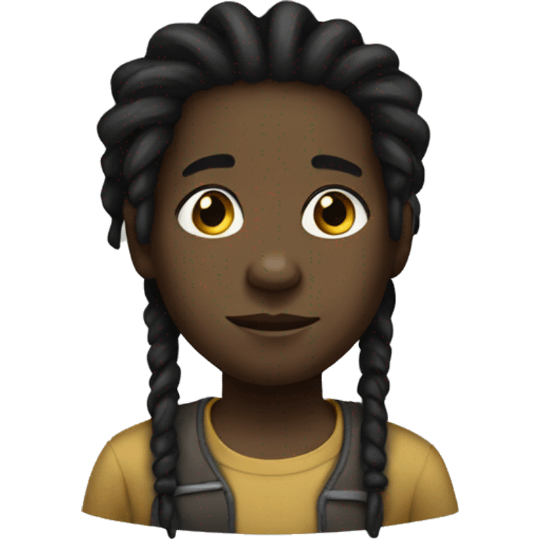 a little black boy with dreadlocks emoji