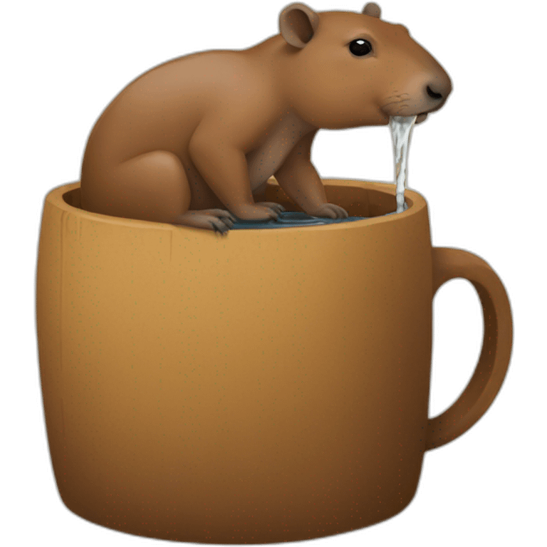 Capibara drinking mate emoji