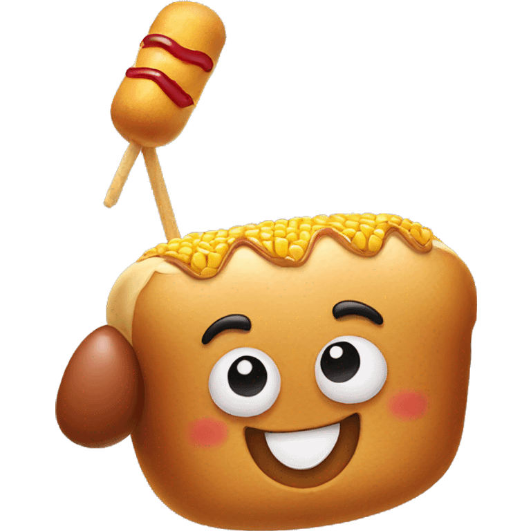 Smile eating a corn dog  emoji