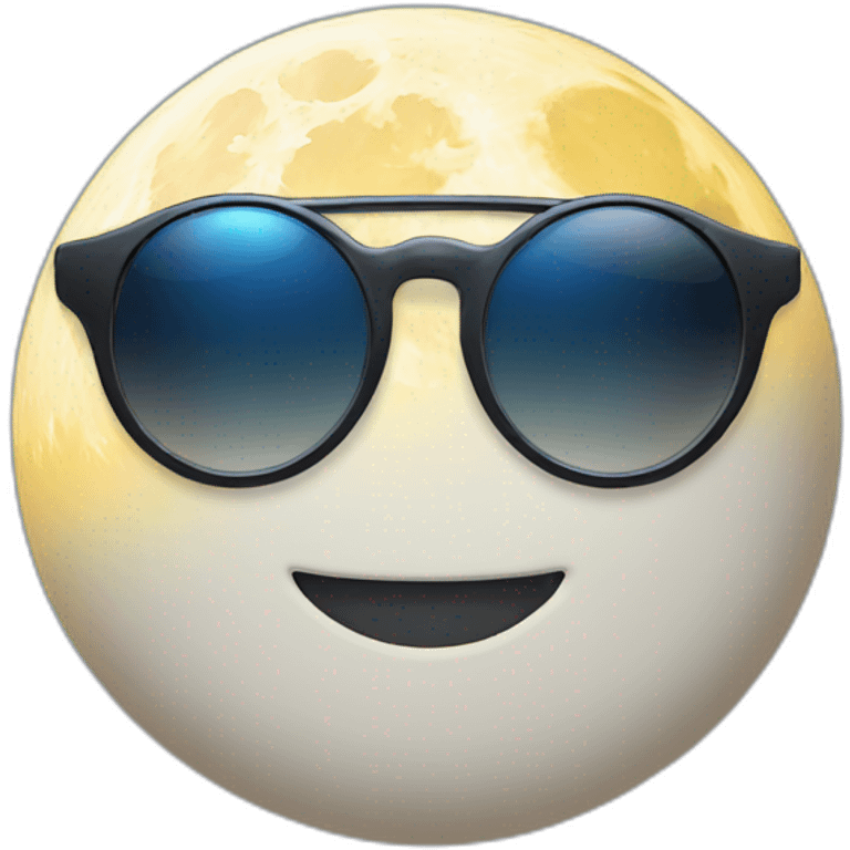 Moon in a sun glass emoji