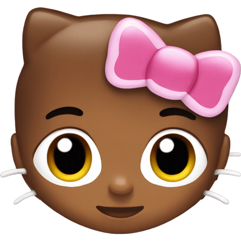 brown skin hello kitty wit a mouth emoji