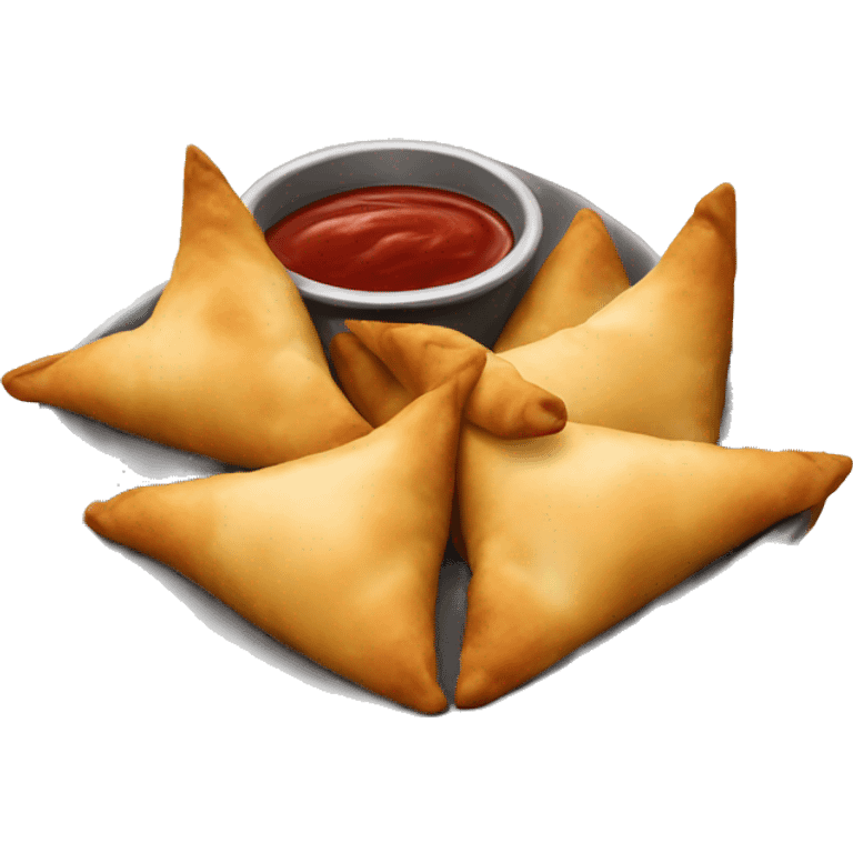 Samosas with dipping sauce  emoji