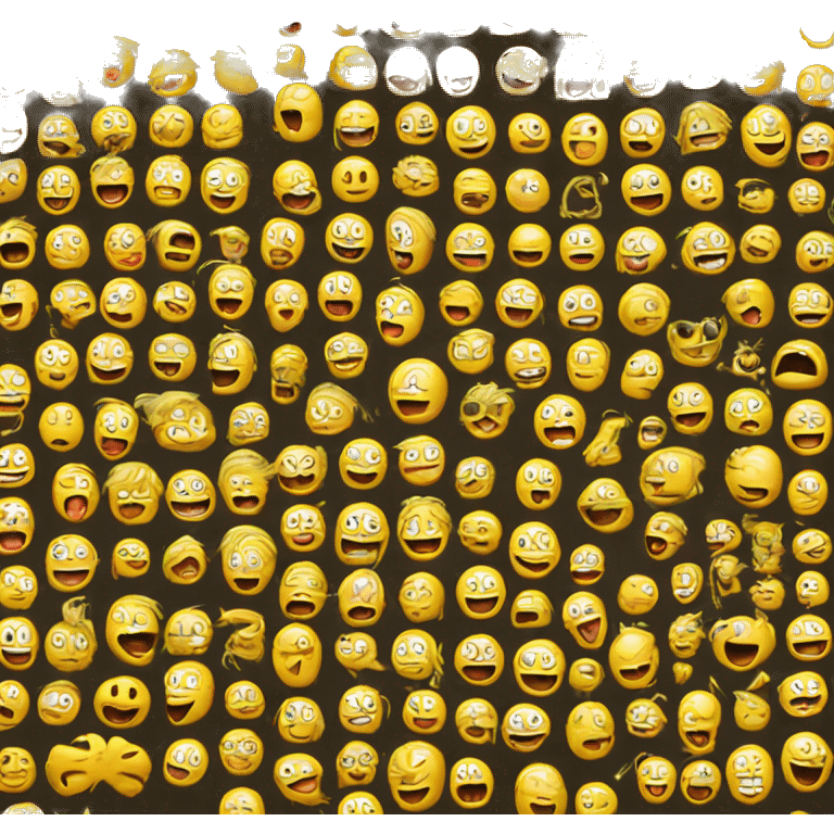 a yellow emoji with crazyness  emoji