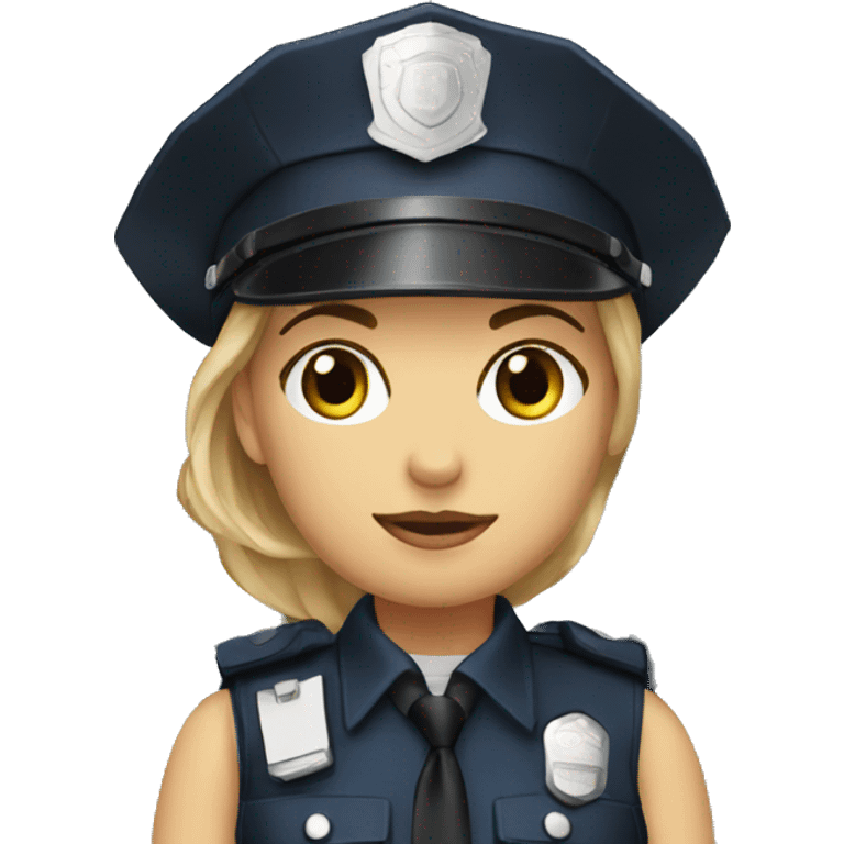 white policewoman in the city with build emoji