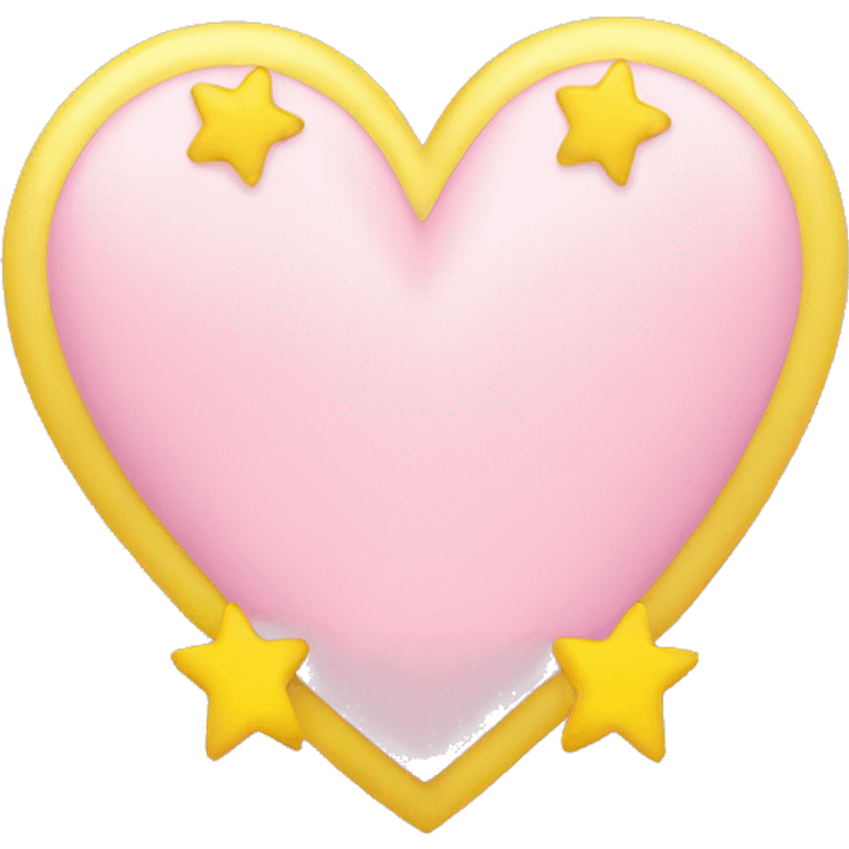 light pink heart and yellow star emoji