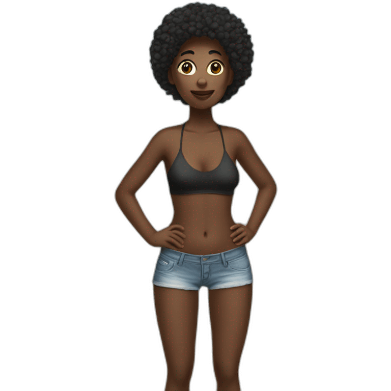 nudiest black standing on the beach dressing  emoji