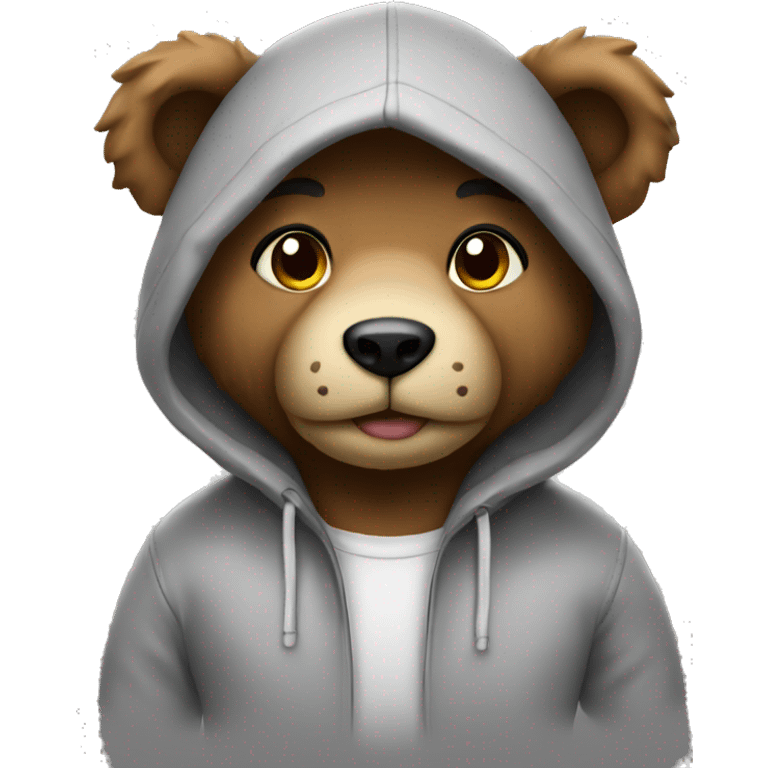 Teddy wearing hoodie  emoji