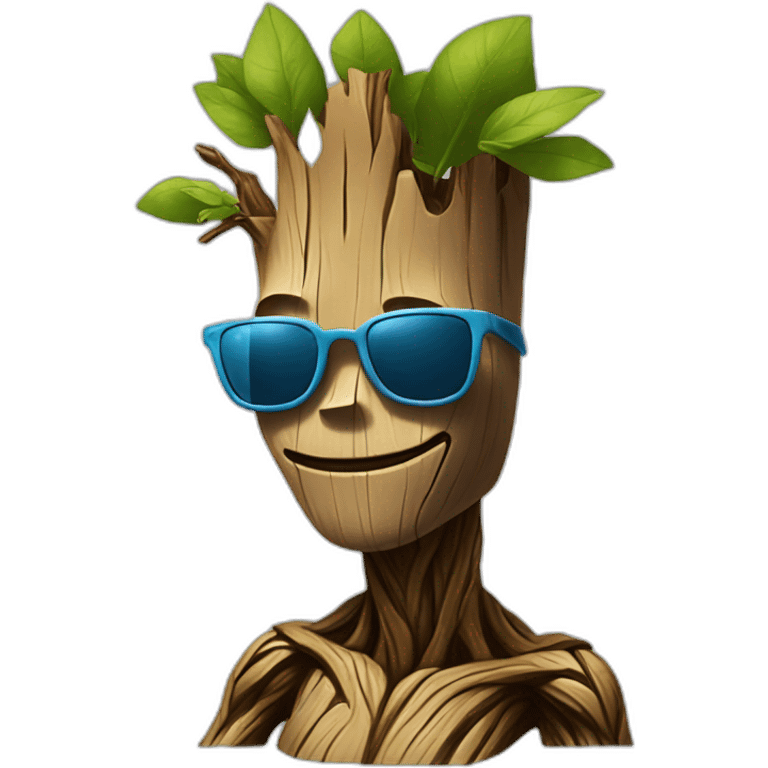 Groot with Jean hat sunglass and teeshirt  emoji