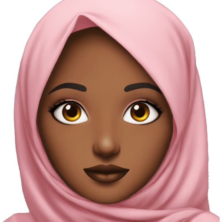 Beautiful Somali hijabi girl with makeup emoji