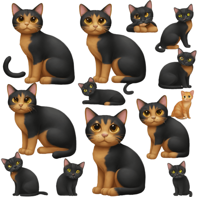 Black and ginger cat  emoji