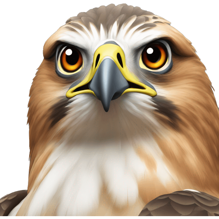 A simple design of a red tailed hawk emoji