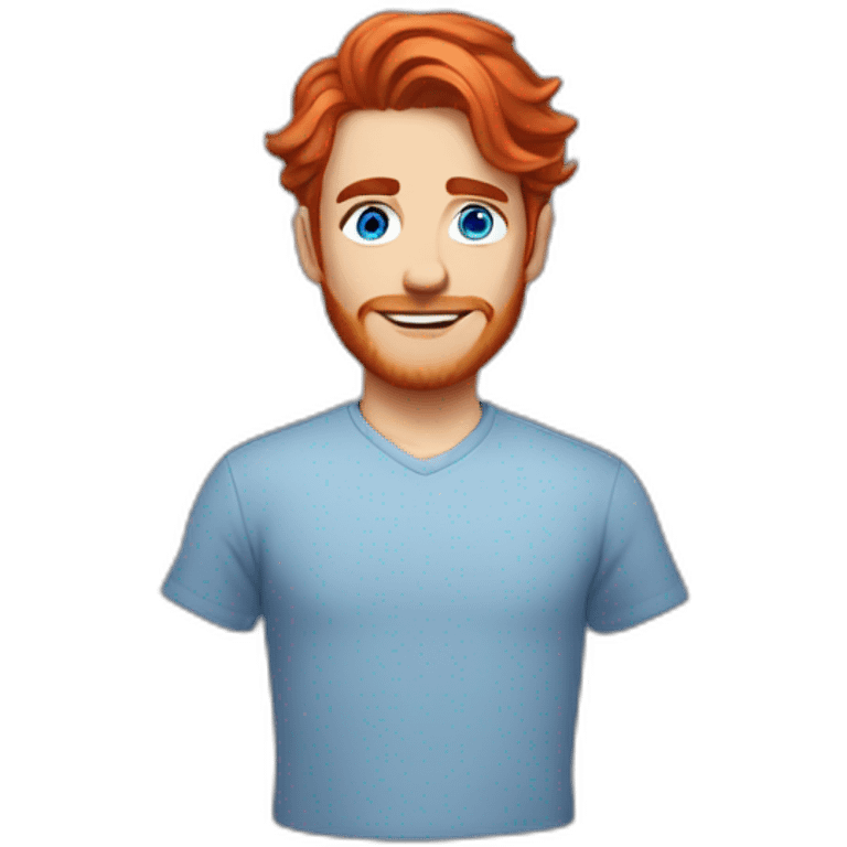 neat man Blue eyes red hair emoji