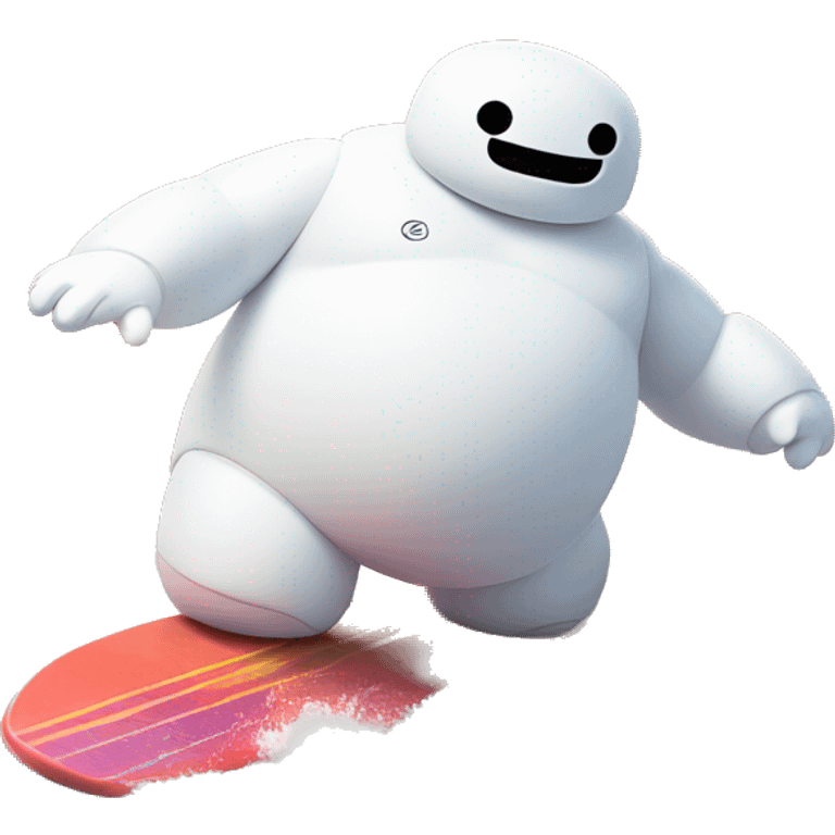 Baymax surfing a wave emoji